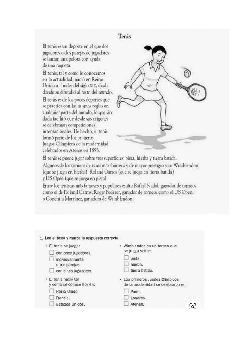 Ficha de tenis online exercise for | Live Worksheets