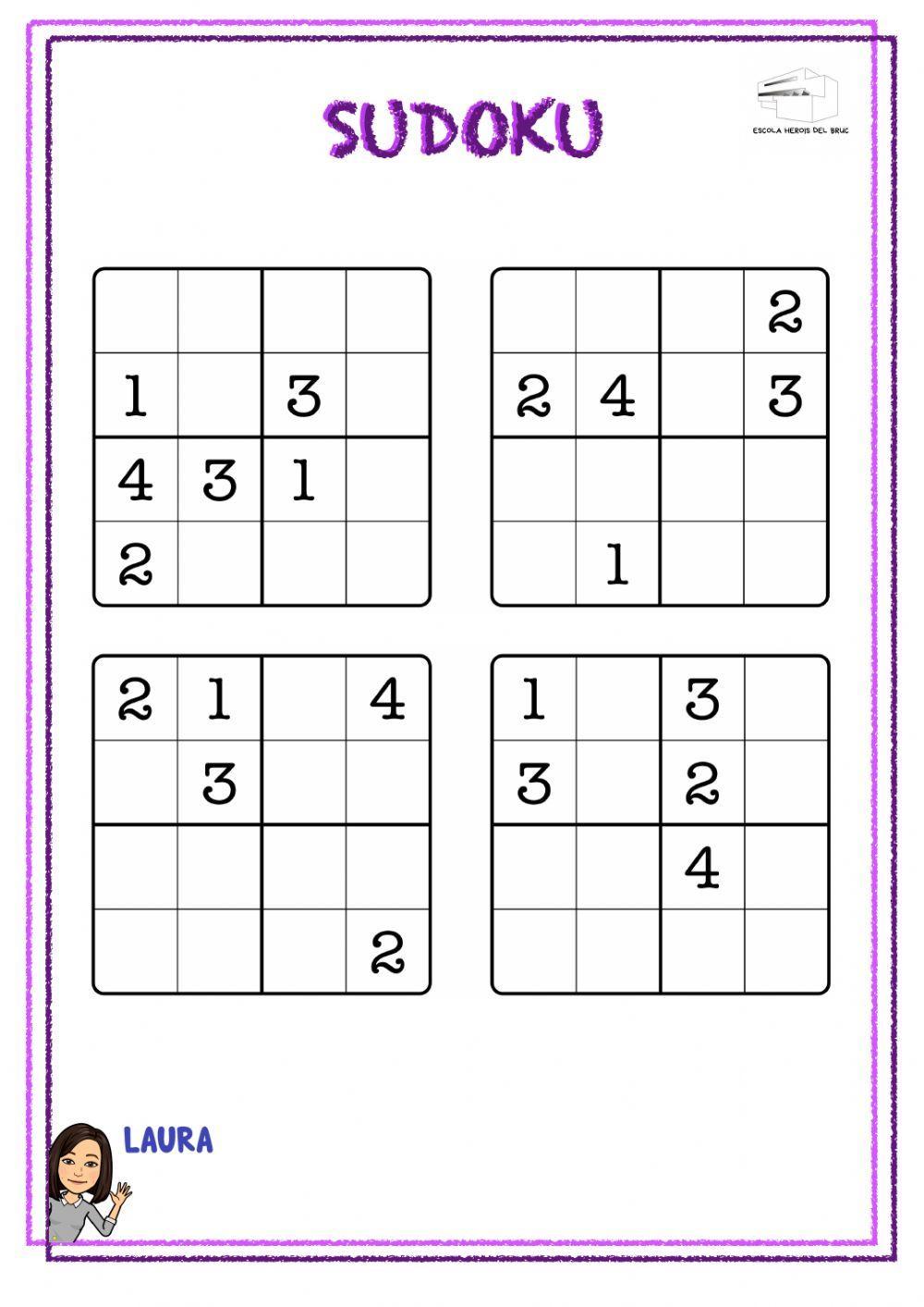 Sudoku 4x4 worksheet | Live Worksheets