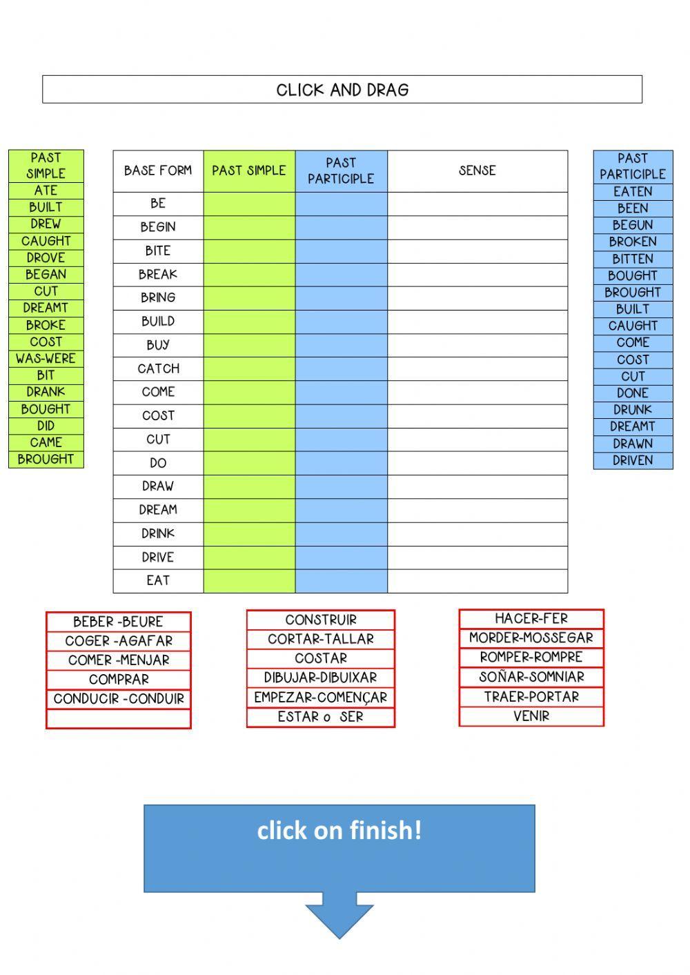 17 IRREGULAR VERBS: to be - to eat