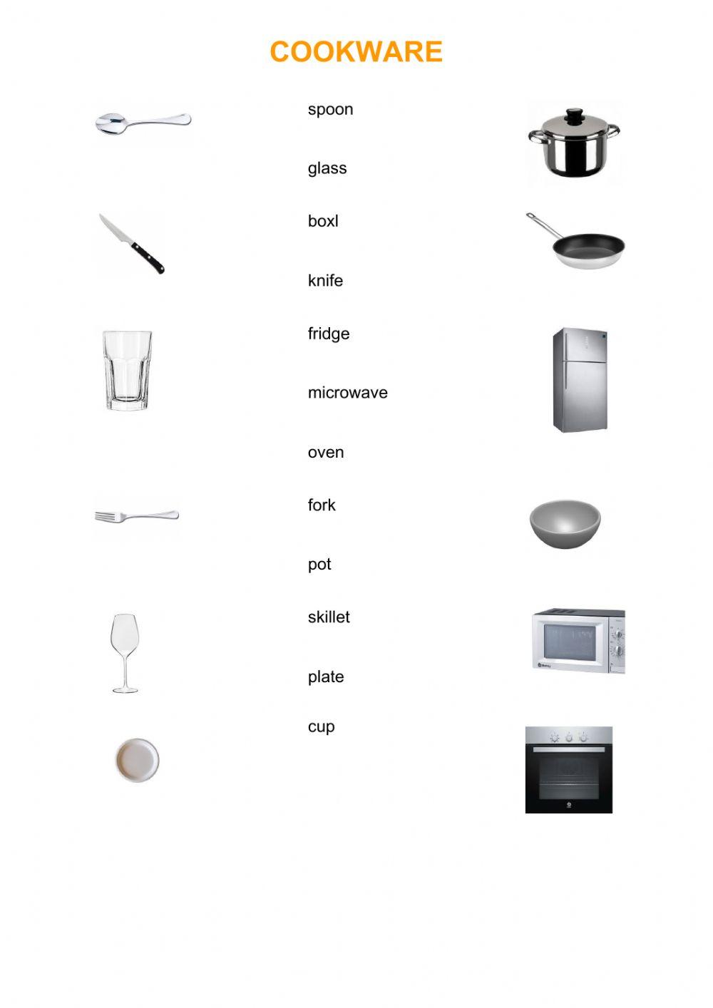 Utensilios de cocina interactive worksheet | Live Worksheets