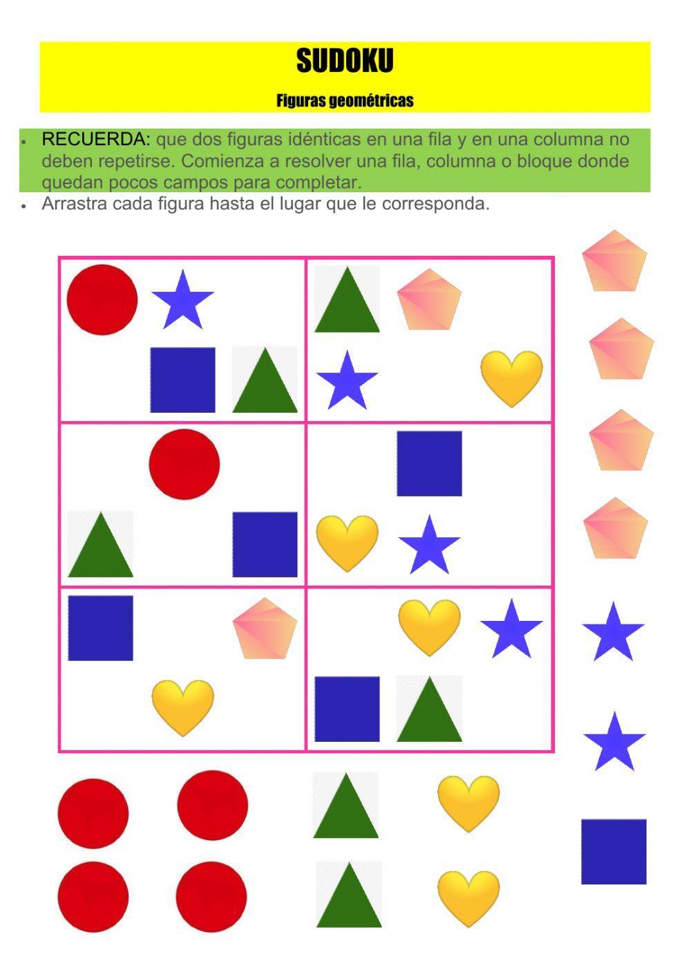 Sudoku: figuras geométricas worksheet | Live Worksheets