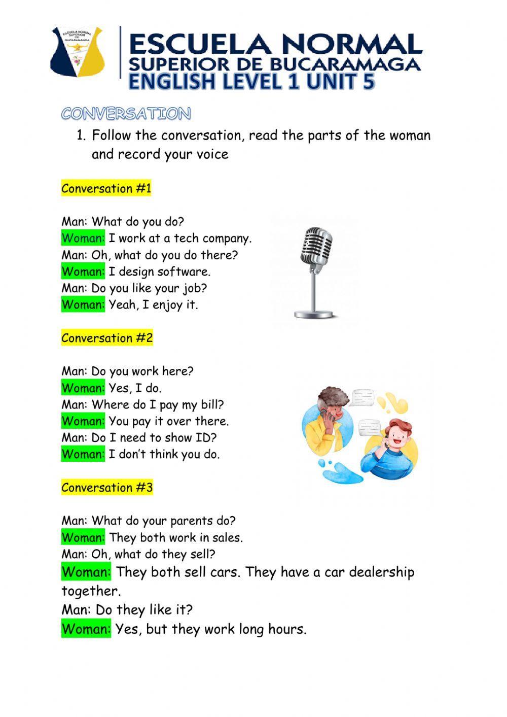 Present simple (Conversation) worksheet | Live Worksheets