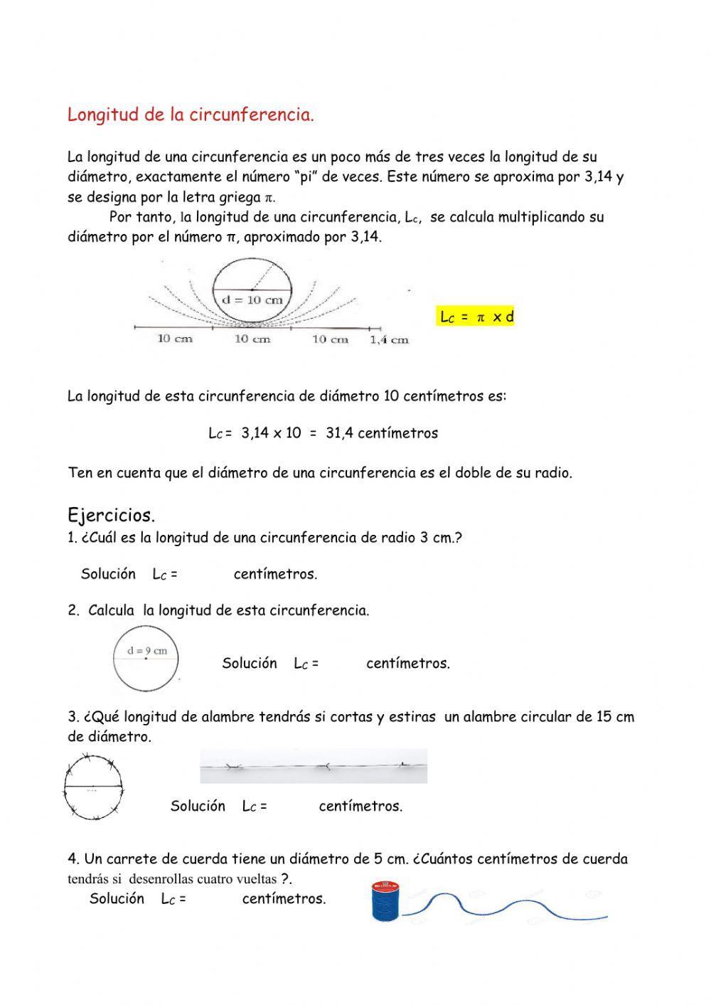 Longitud de la circunferencia