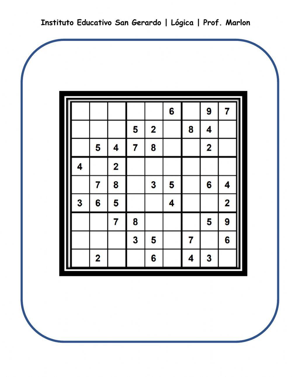Sudoku Muy Fácil worksheet | Live Worksheets