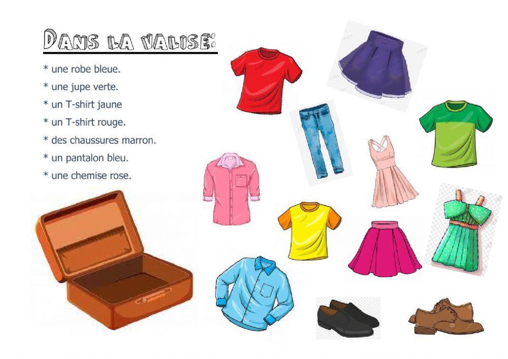 Les vêtement interactive worksheet | Live Worksheets