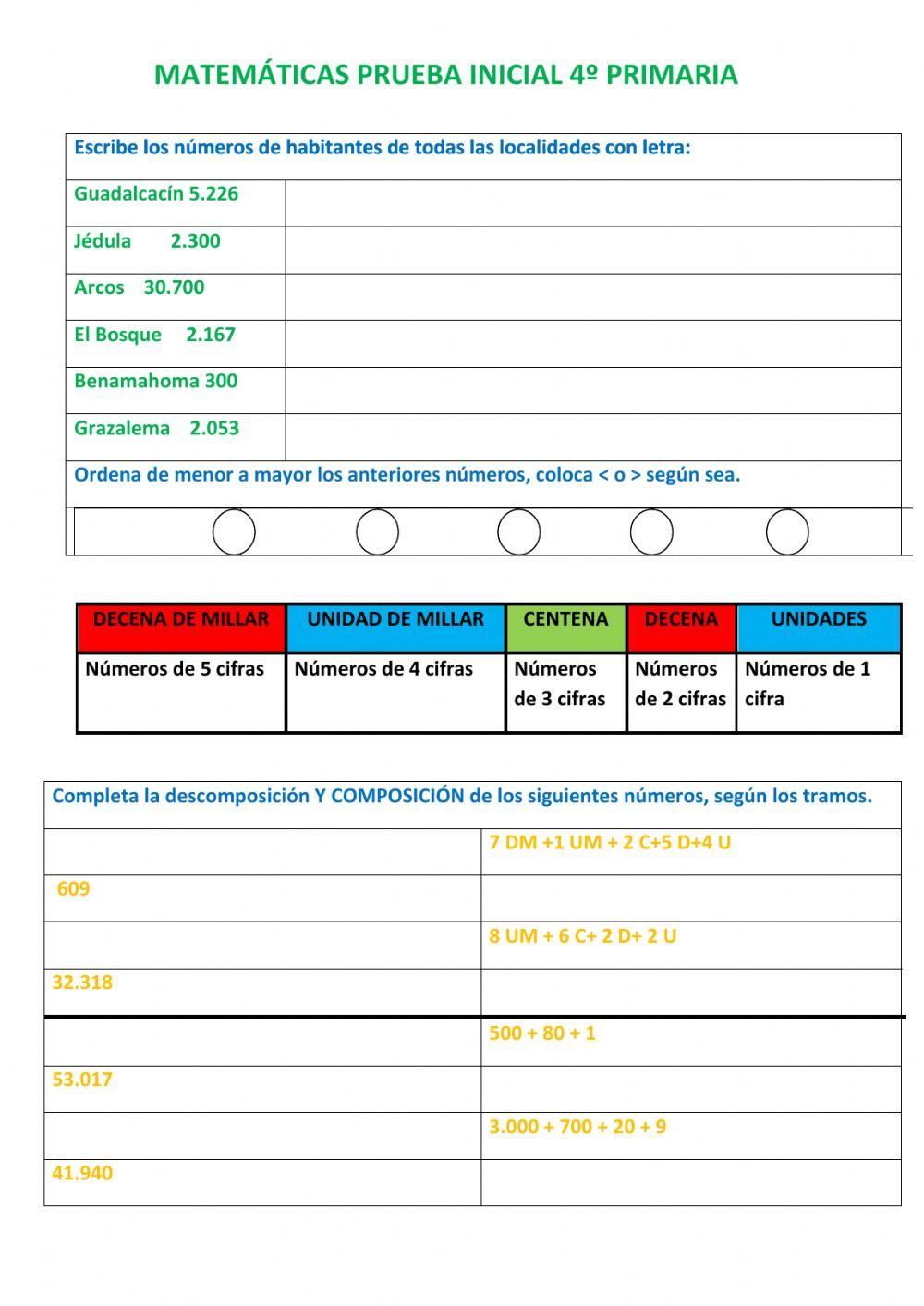 Numeración hasta 5 cifras