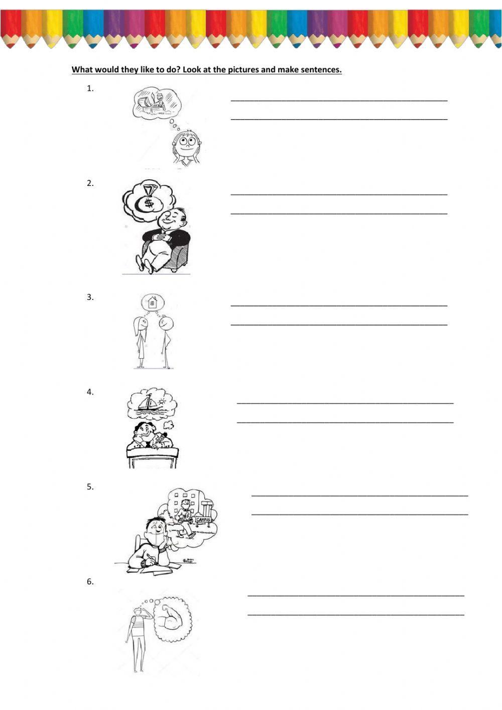 Going to-would like to worksheet | Live Worksheets