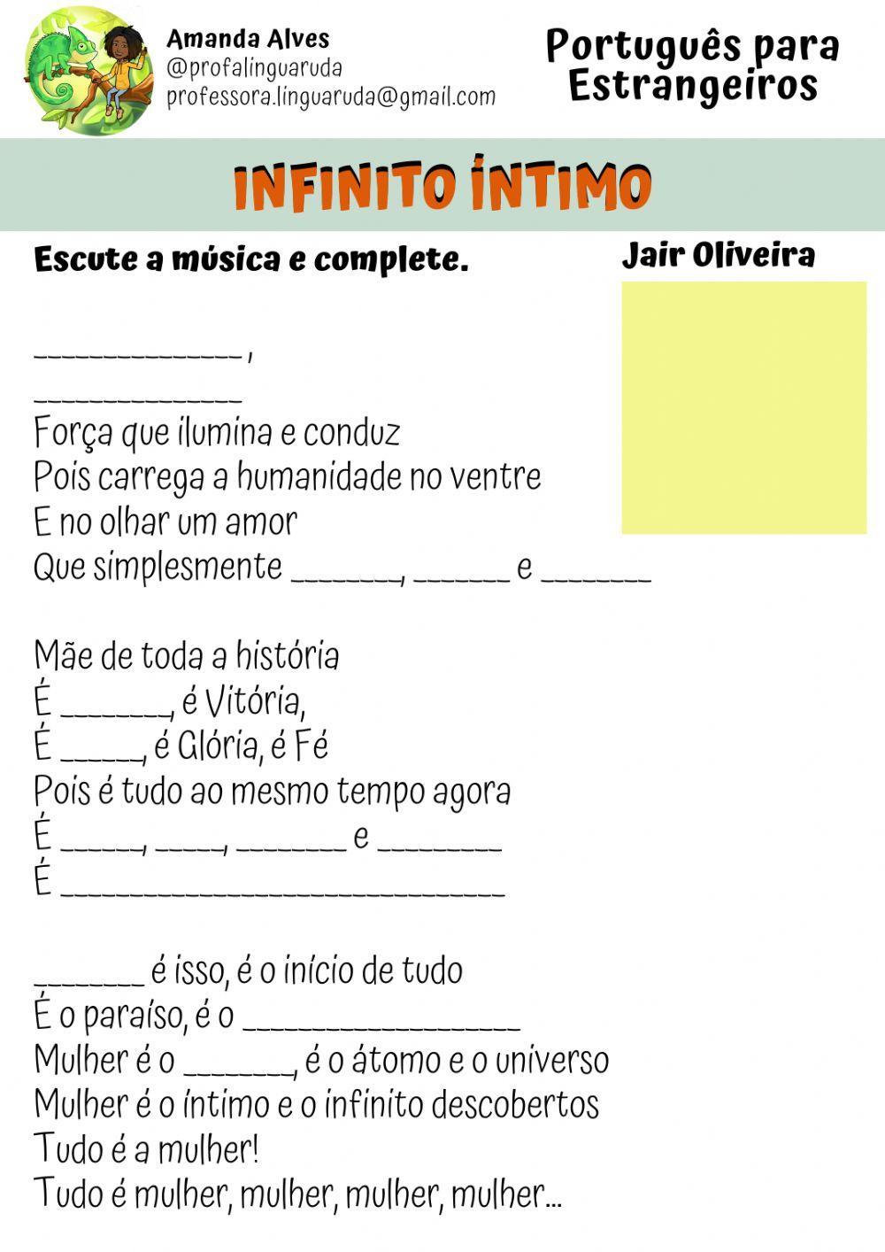 Infinito Íntimo worksheet | Live Worksheets