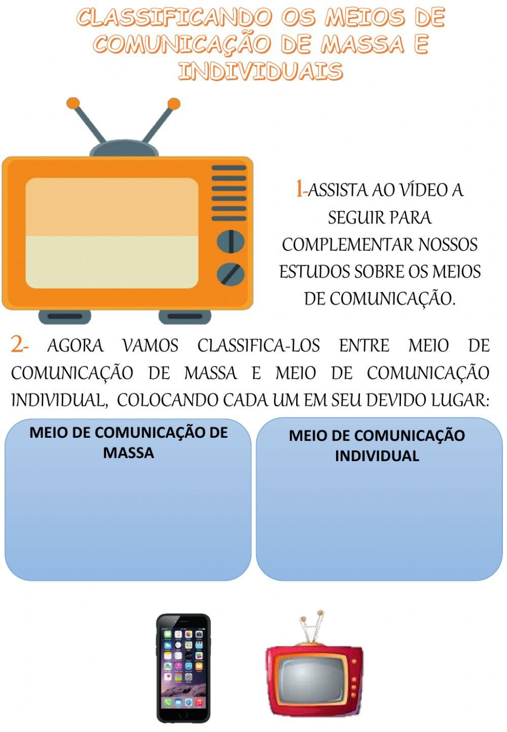 MEIOS DE COMUNICAÇÃO- 2º ANO online exercise for | Live Worksheets