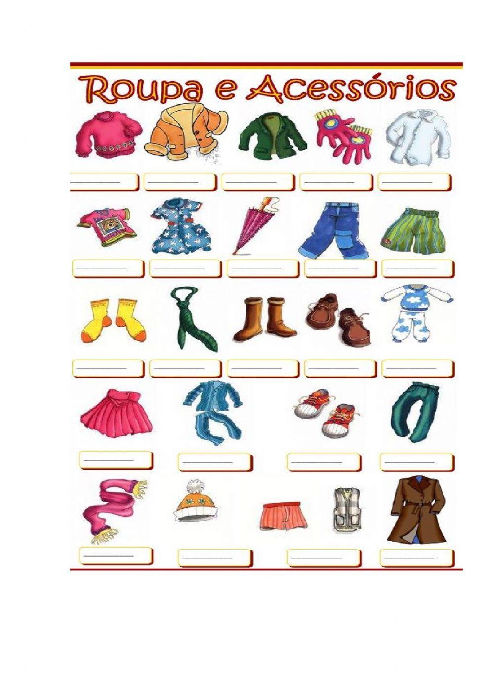 As roupas worksheet | Live Worksheets