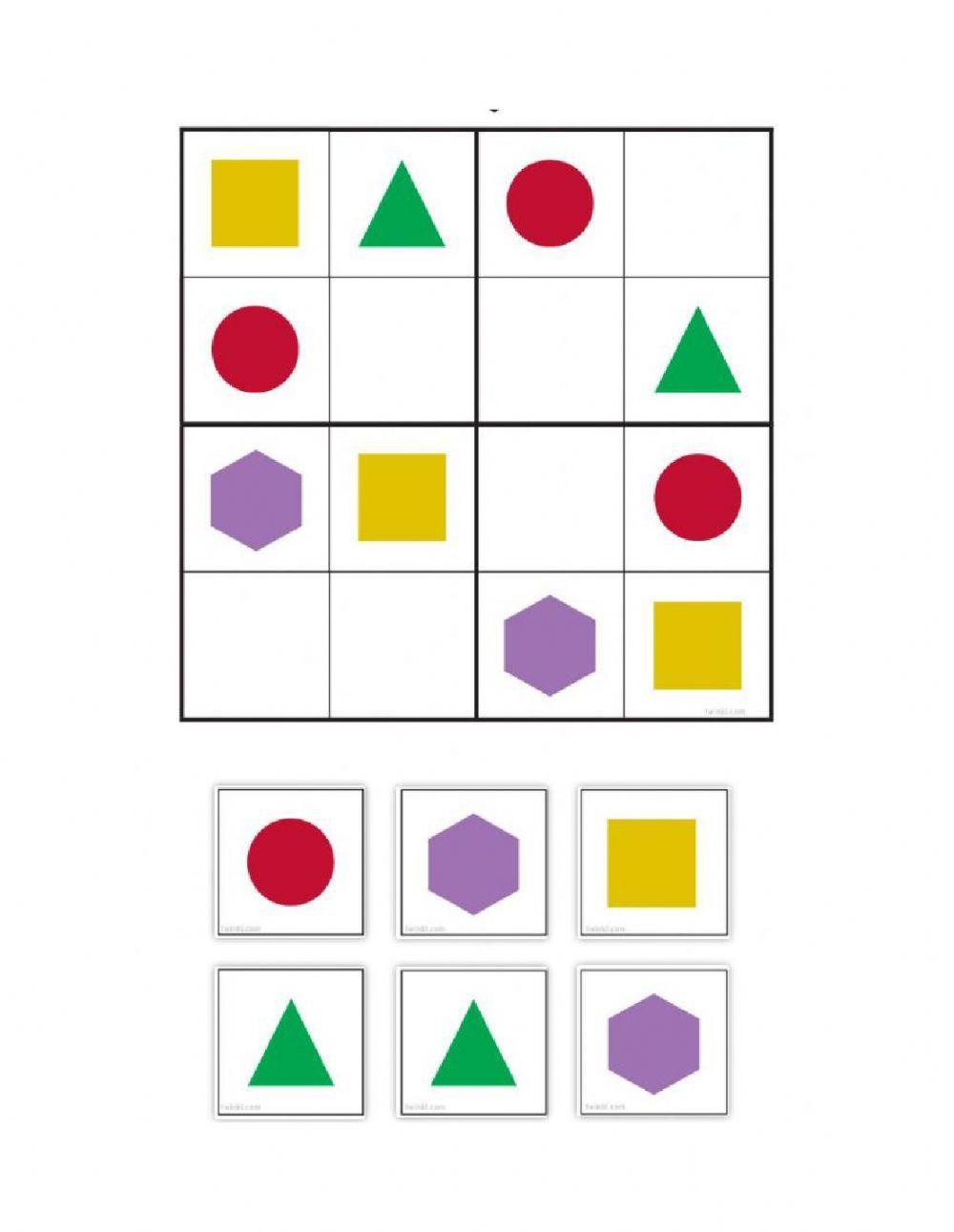 Sudoku com formas geometricas  atividades e jogos educativos