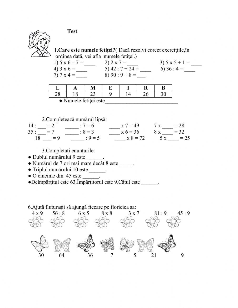 Test matematica