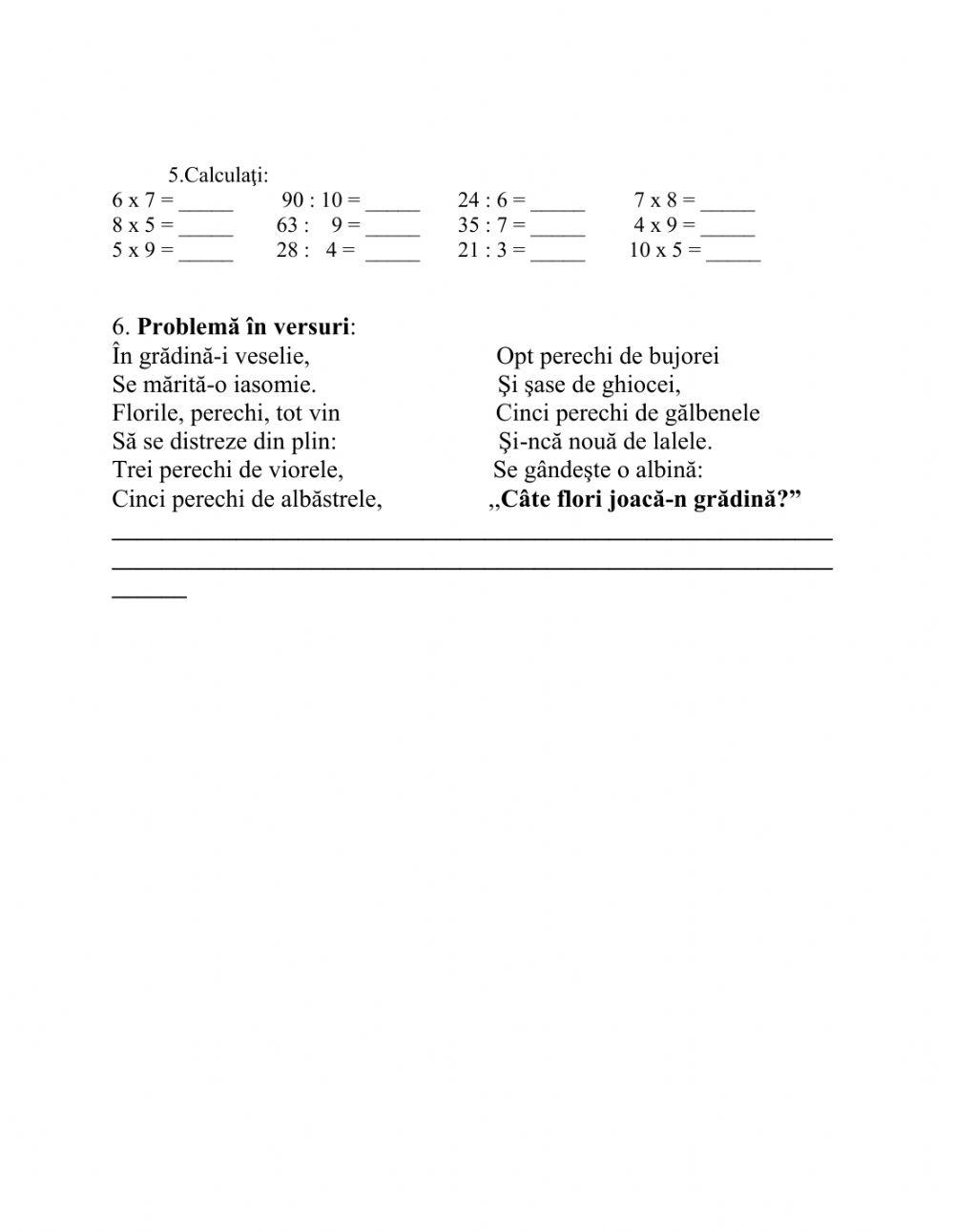 Test matematica