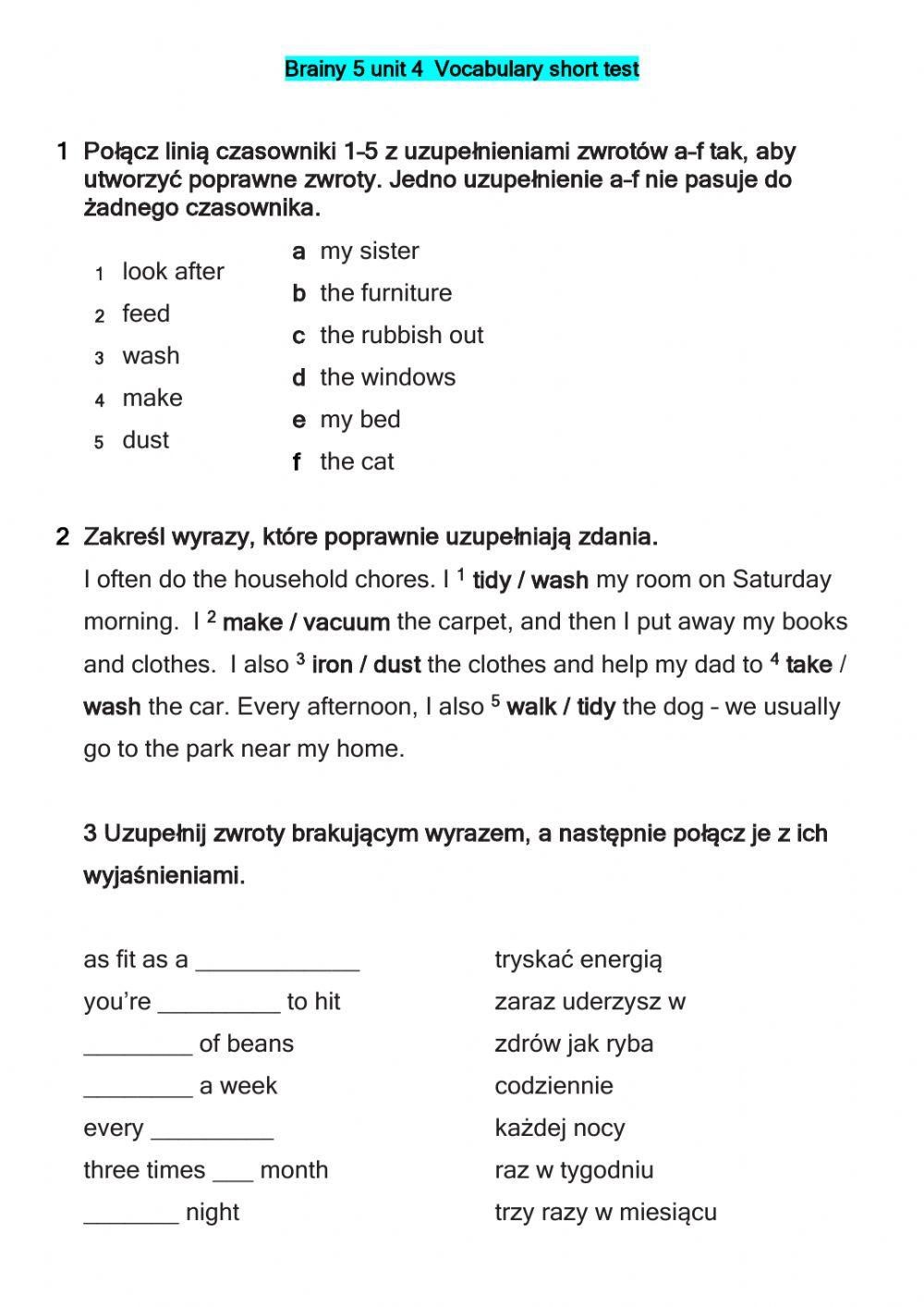 Brainy 5 unit 4 vocabulary