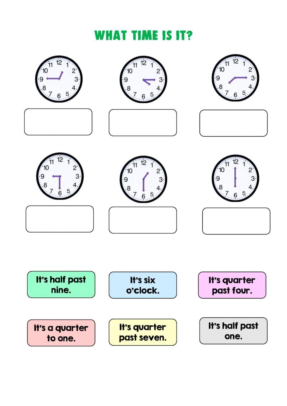 What time is it? online exercise for 4º-5º primaria | Live Worksheets