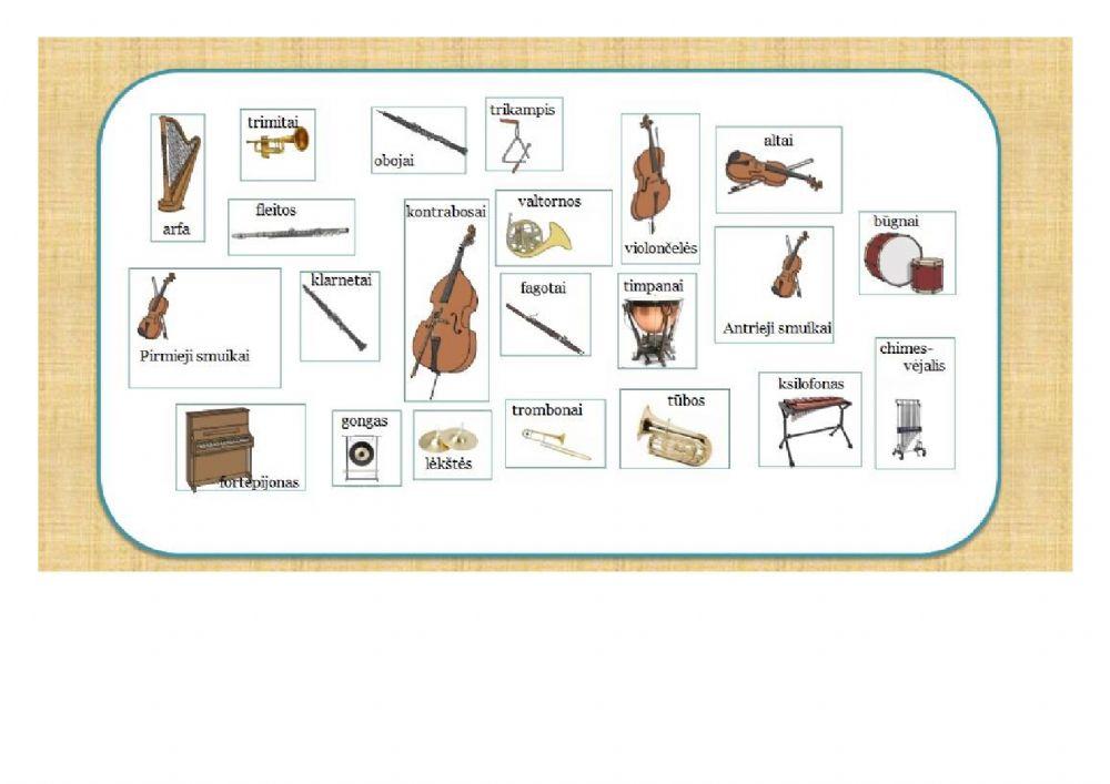 Simfoninis orkestras worksheet | Live Worksheets