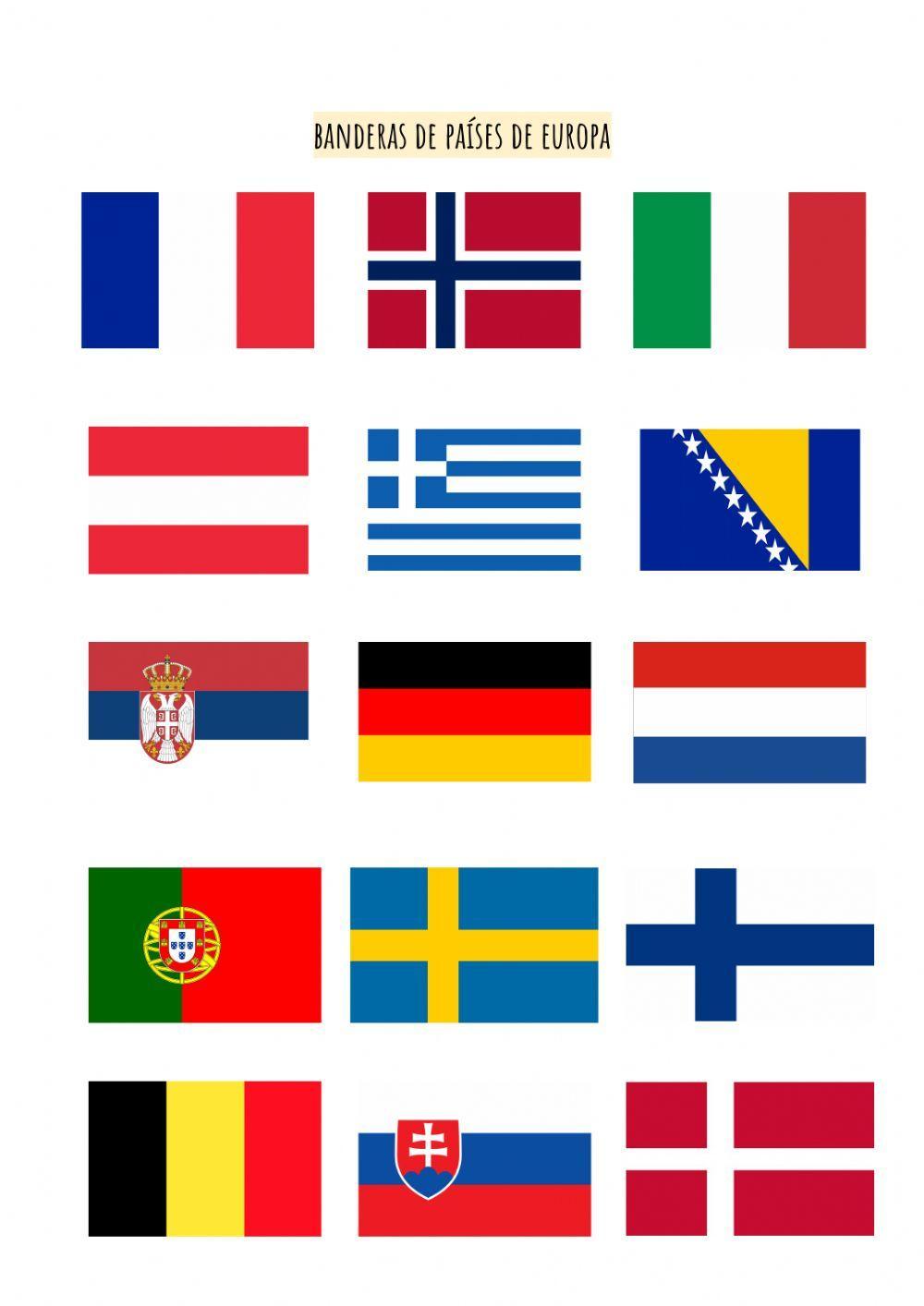 Banderas de Europa worksheet | Live Worksheets