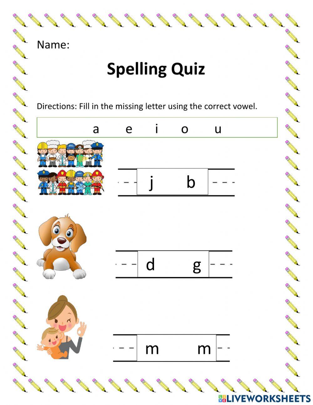 Spelling Quiz Week 4