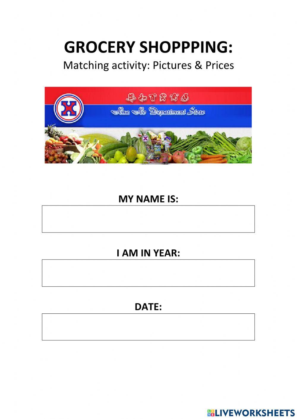 Grocery: matching activity