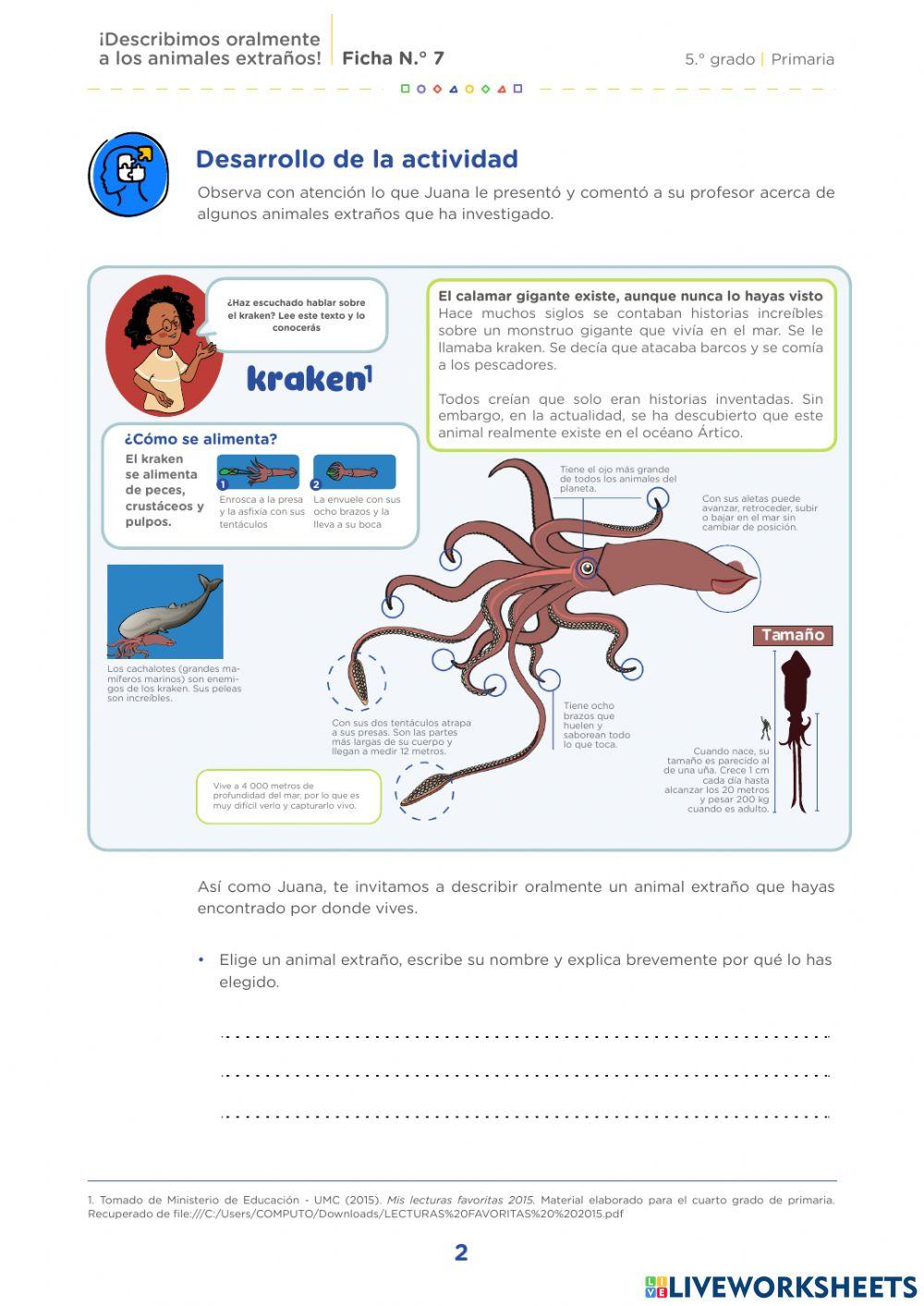 Describimos oralmente animales extraños