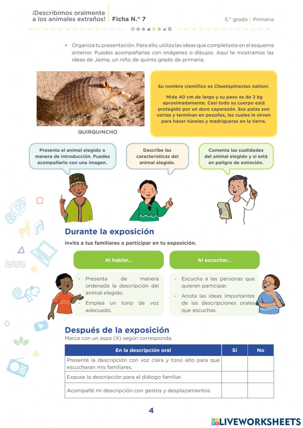 Describimos oralmente animales extraños