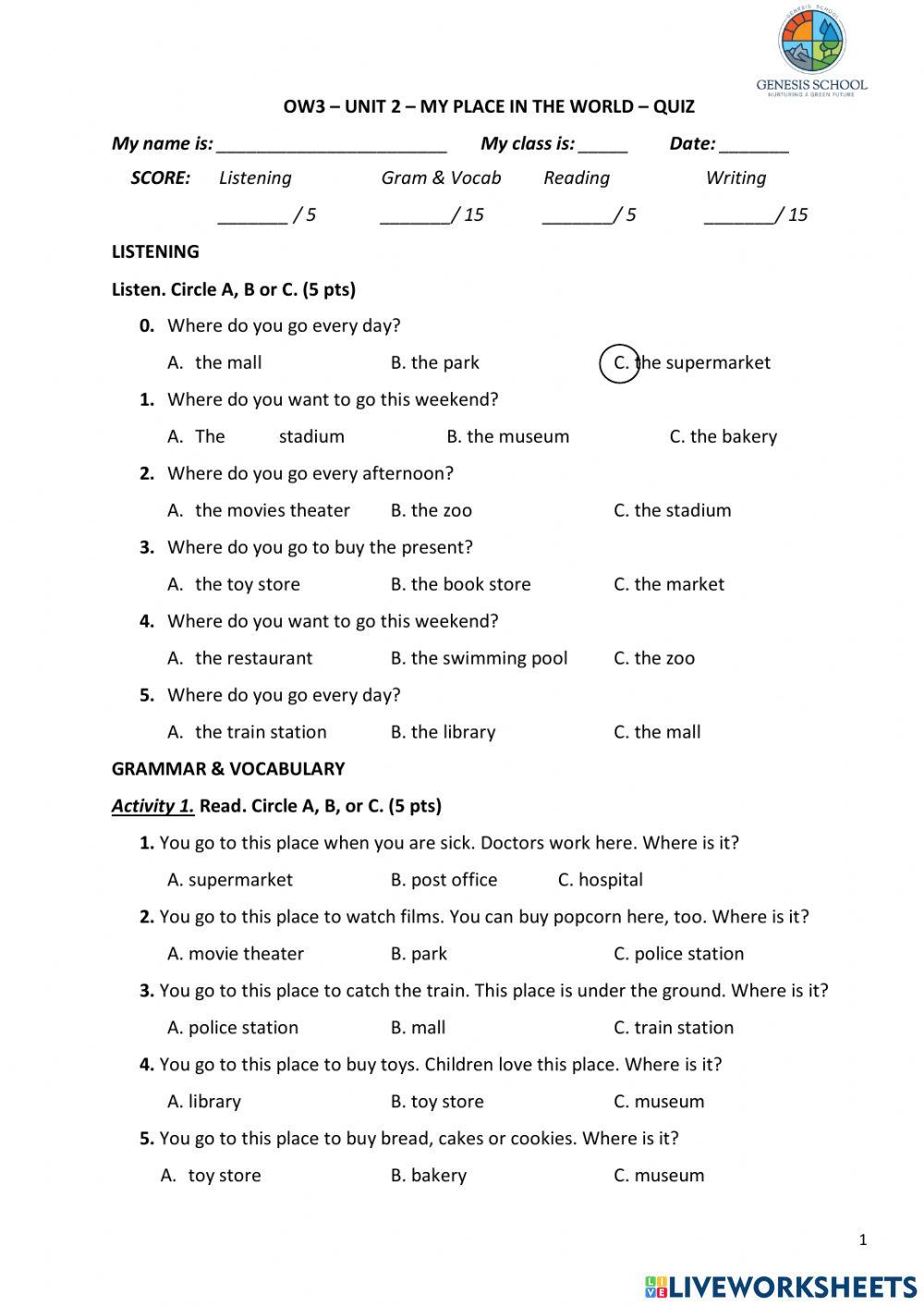 Unit 2 Quiz