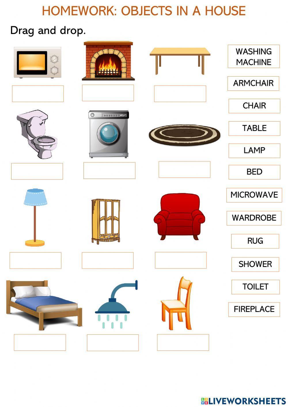 Objects in a House online exercise