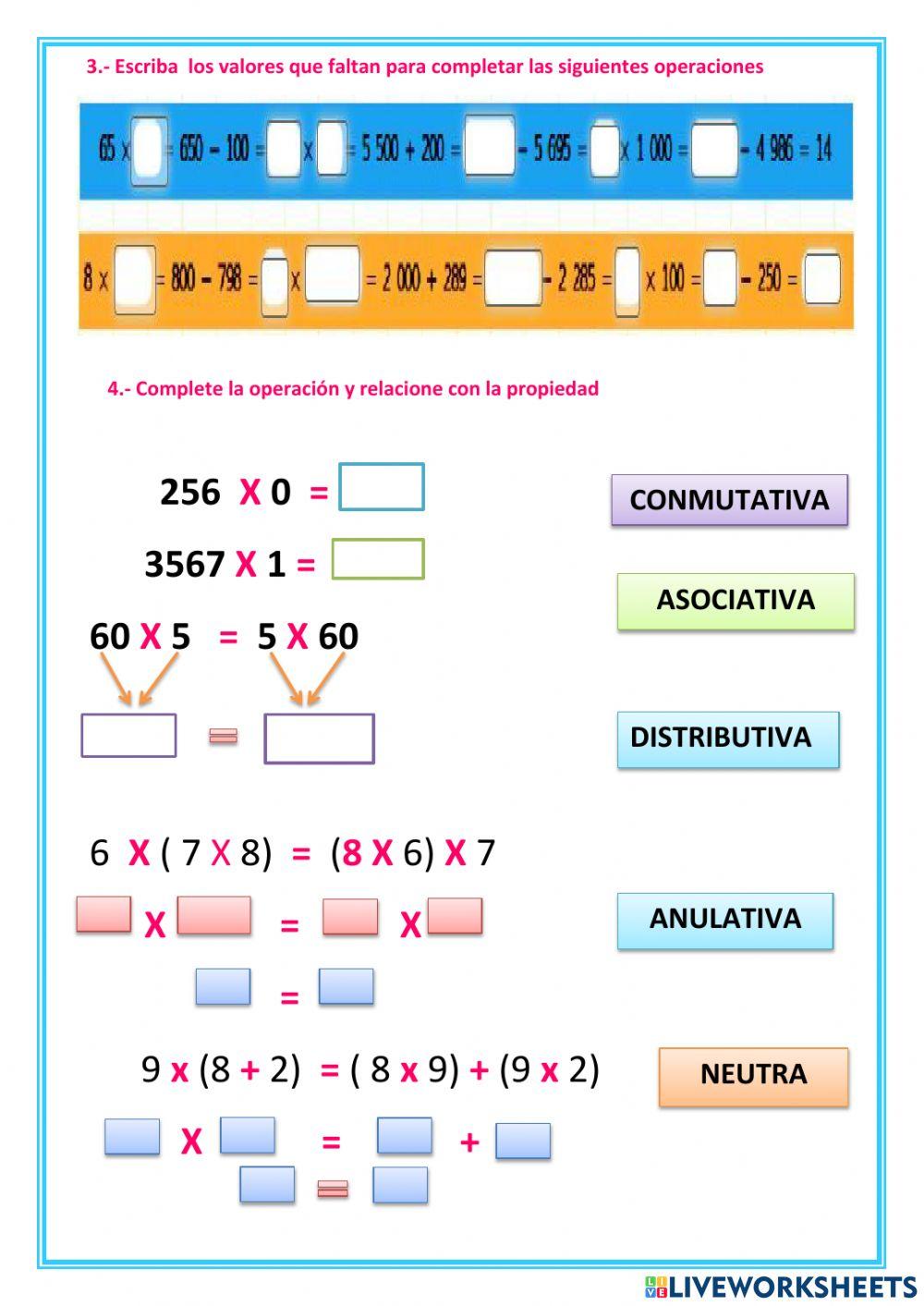 Multiplicaciones por 10,100 y 1000