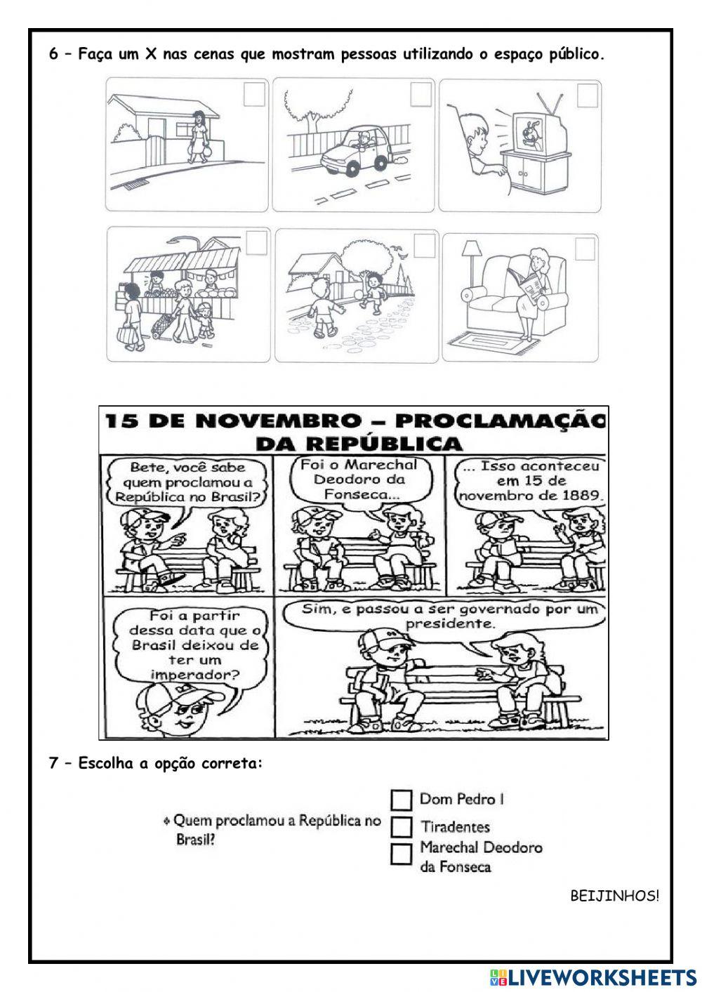 Avaliação conhecimentos gerais worksheet