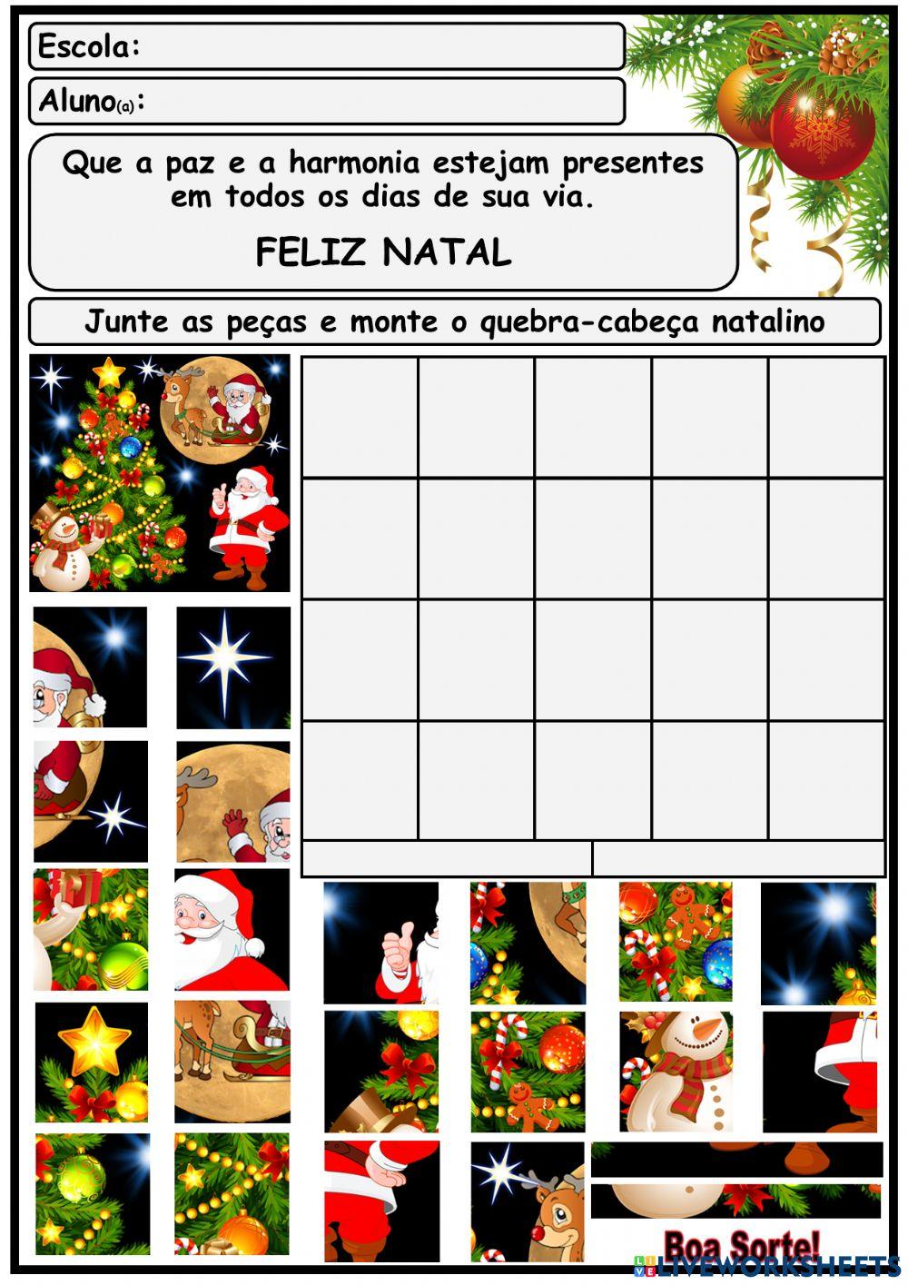 Natal Quebra-Cabeça worksheet