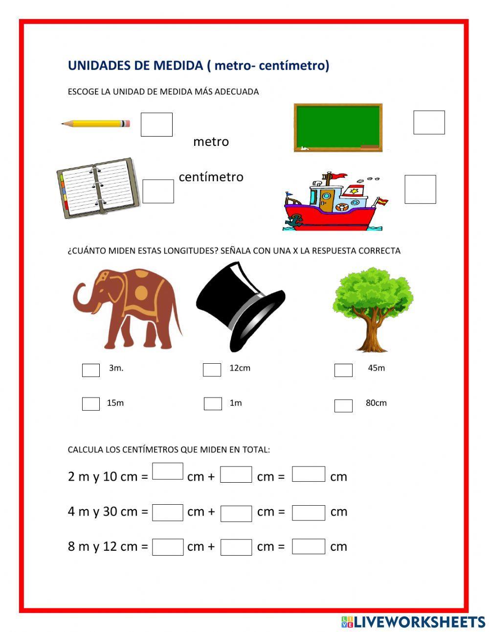 Unidades de medida interactive worksheet for 2º primaria | Live Worksheets