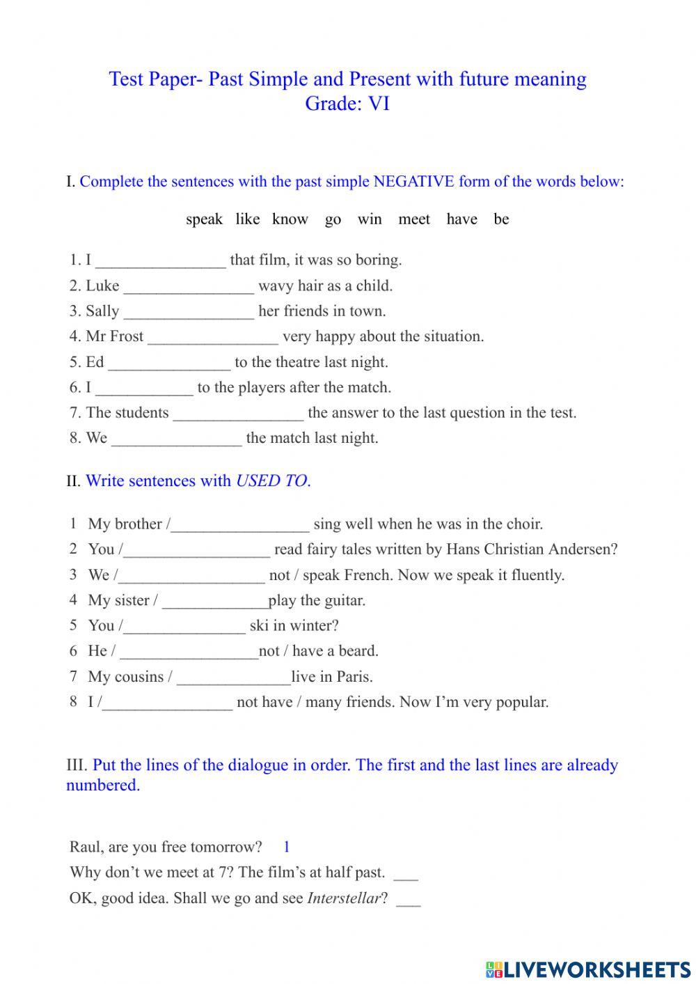 Test paper 6th grade worksheet | Live Worksheets