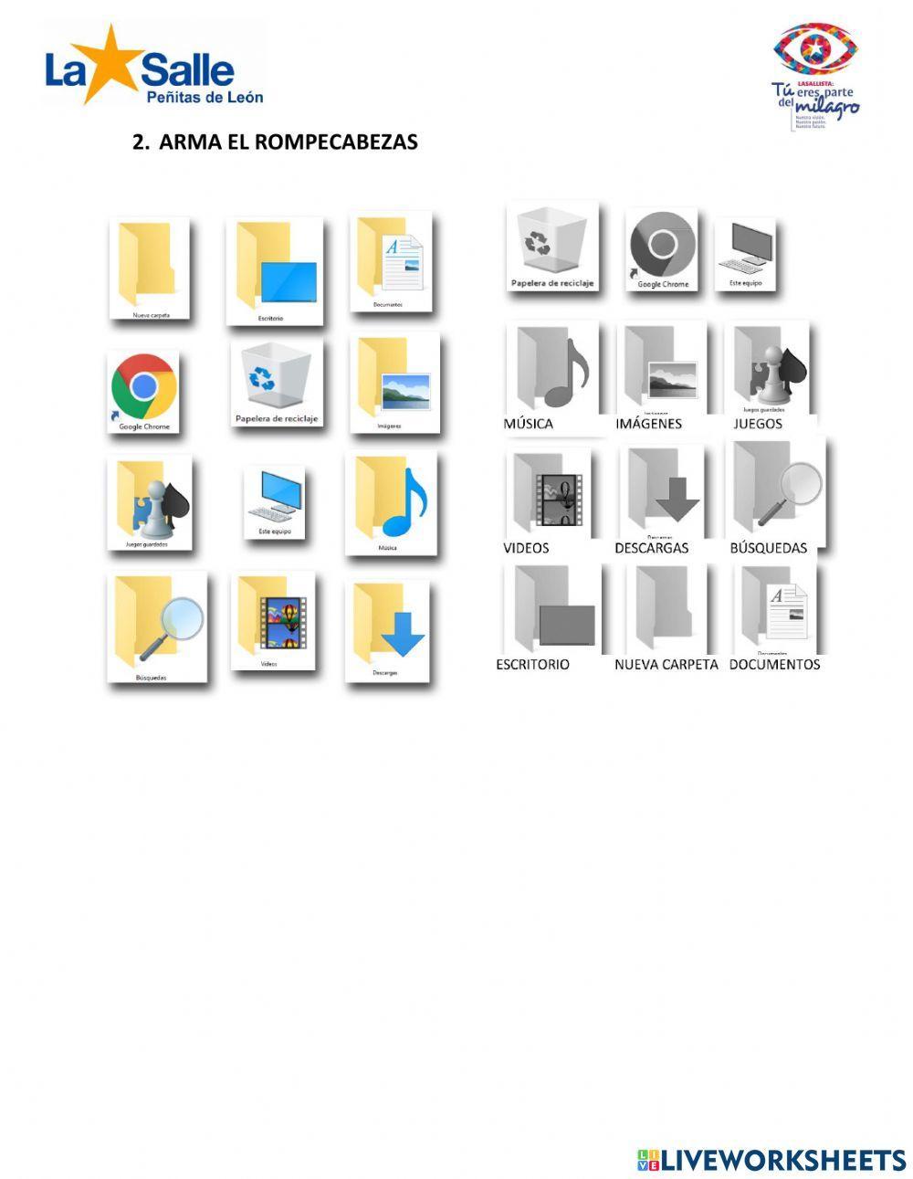 Iconos de Windows worksheet | Live Worksheets