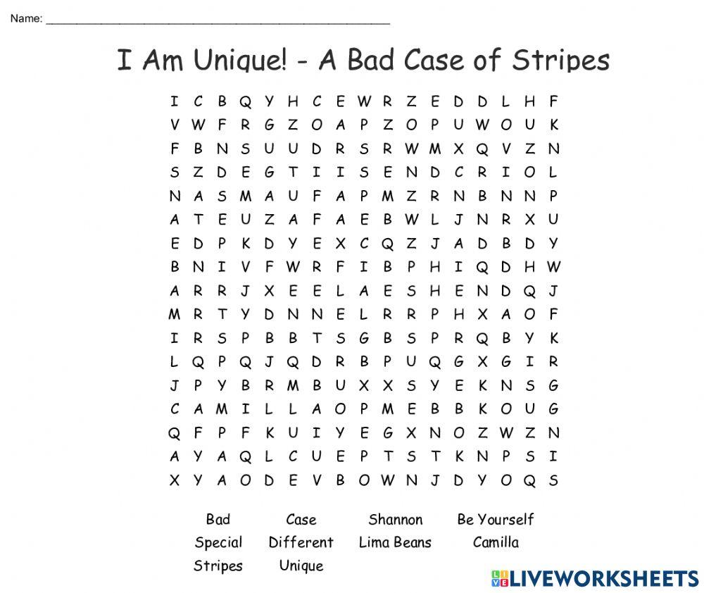 A Bad Case of Stripes - Vocabulary - Synonyms Educational