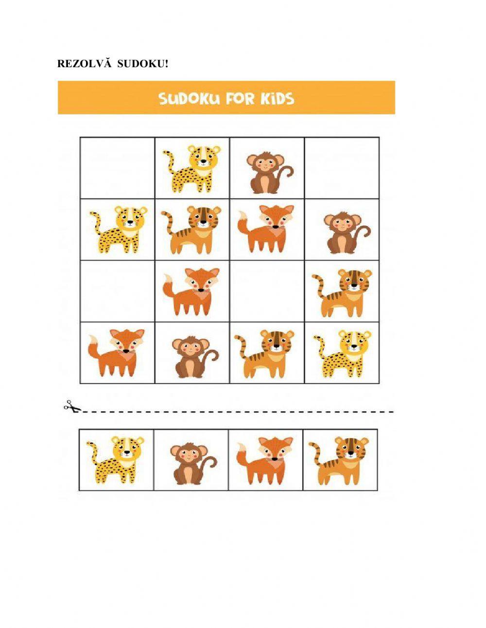 Animale sălbatice: puzzle, sudoku, labirint- worksheet | Live Worksheets