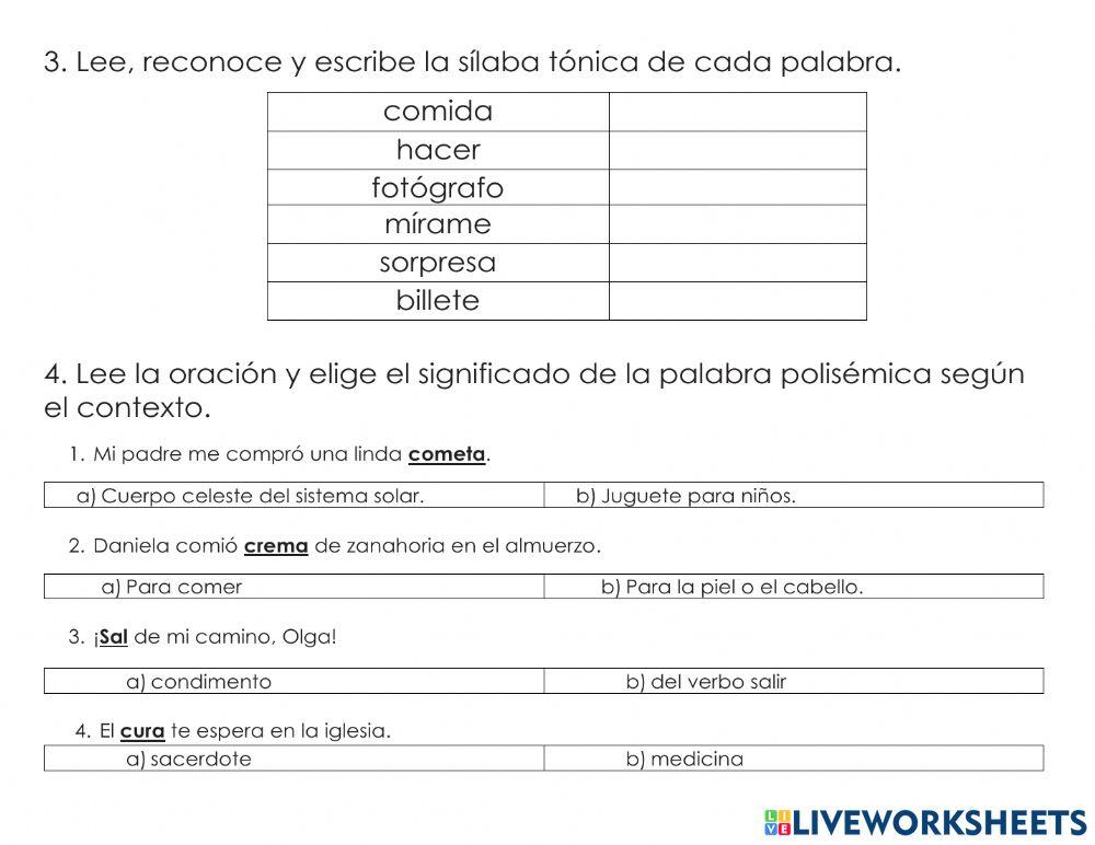 Repaso 2P 2Q worksheet | Live Worksheets