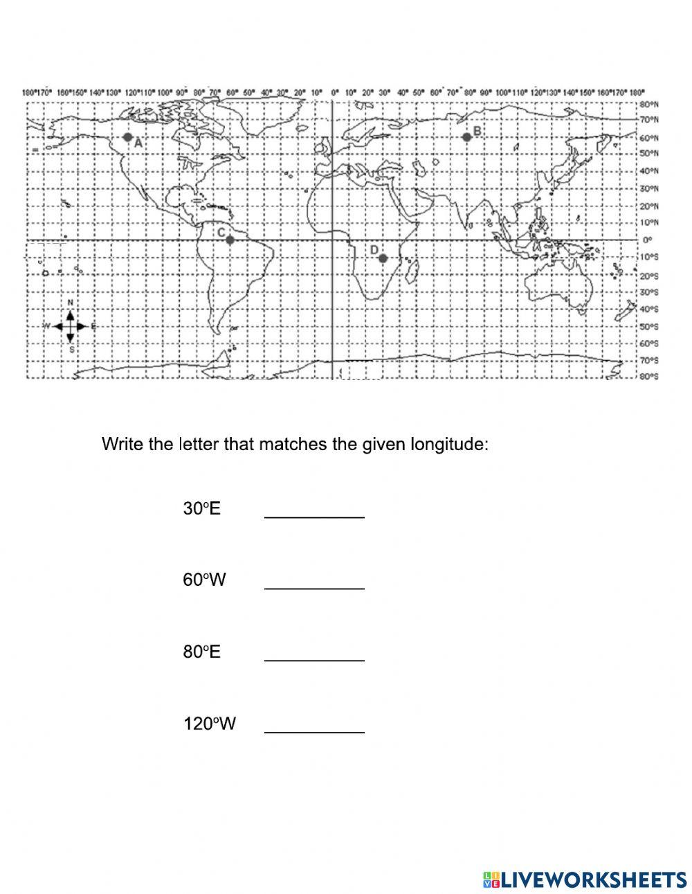 Longitude Worksheet