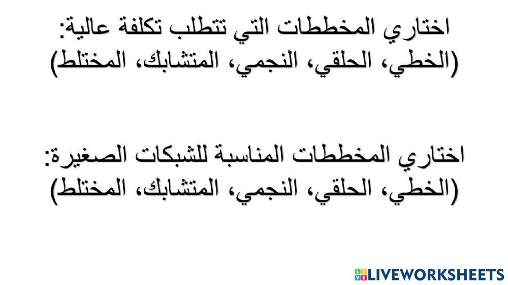 الغلق الختامي: الشبكات السلكية واللاسلكية1