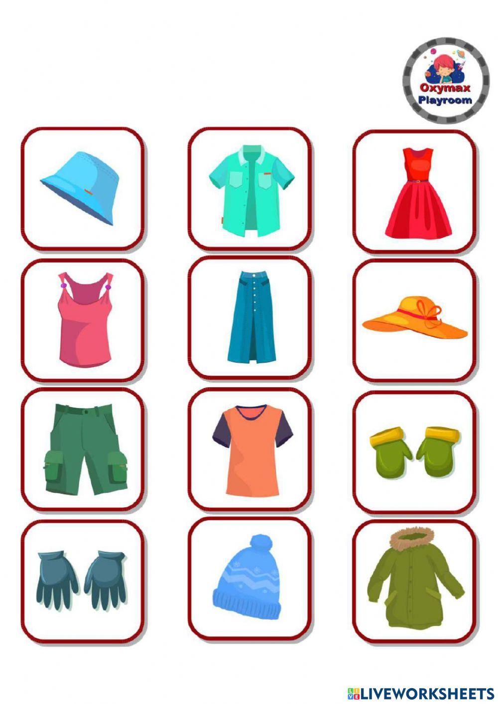 ملابس الشتاء و الصيف online exercise for | Live Worksheets