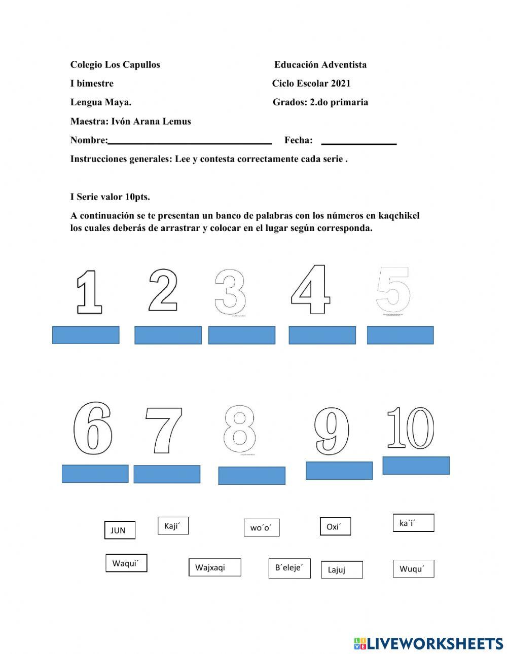 Examen  Lengua Maya