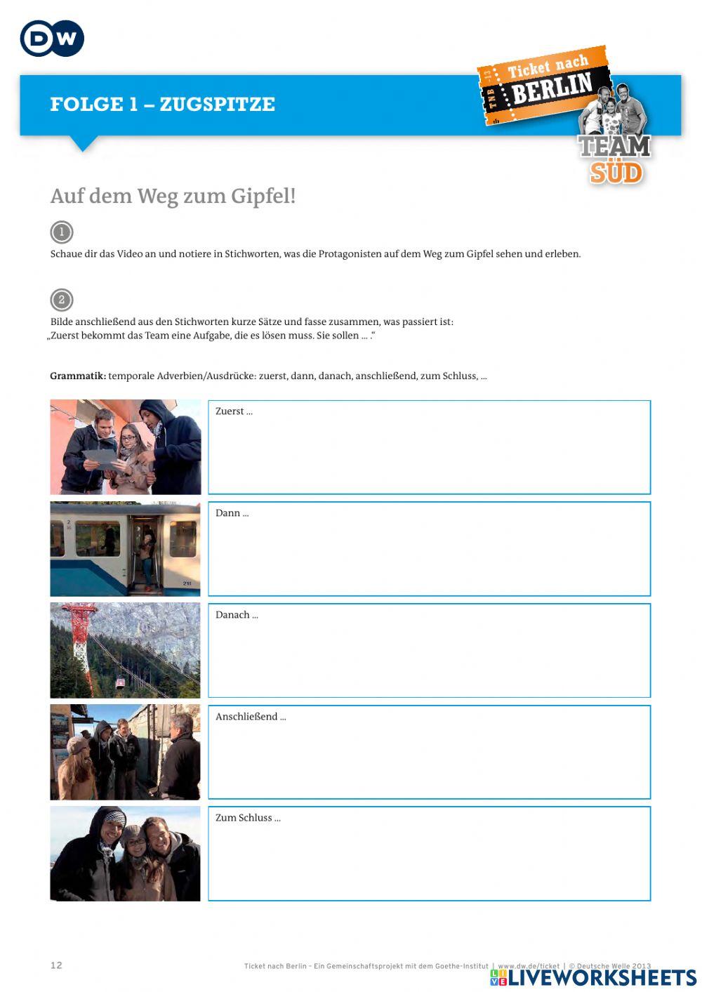 Ticket-nach-Berlin-AB-1 online exercise for | Live Worksheets