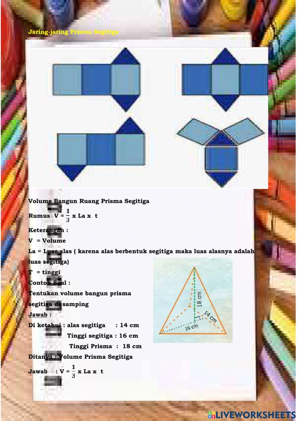 Latihan Materi Prisma Segitiga