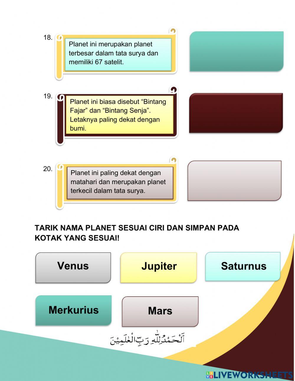 LKS Tematik Tema 8 (Nama Planet & Ciri-Cirinya)