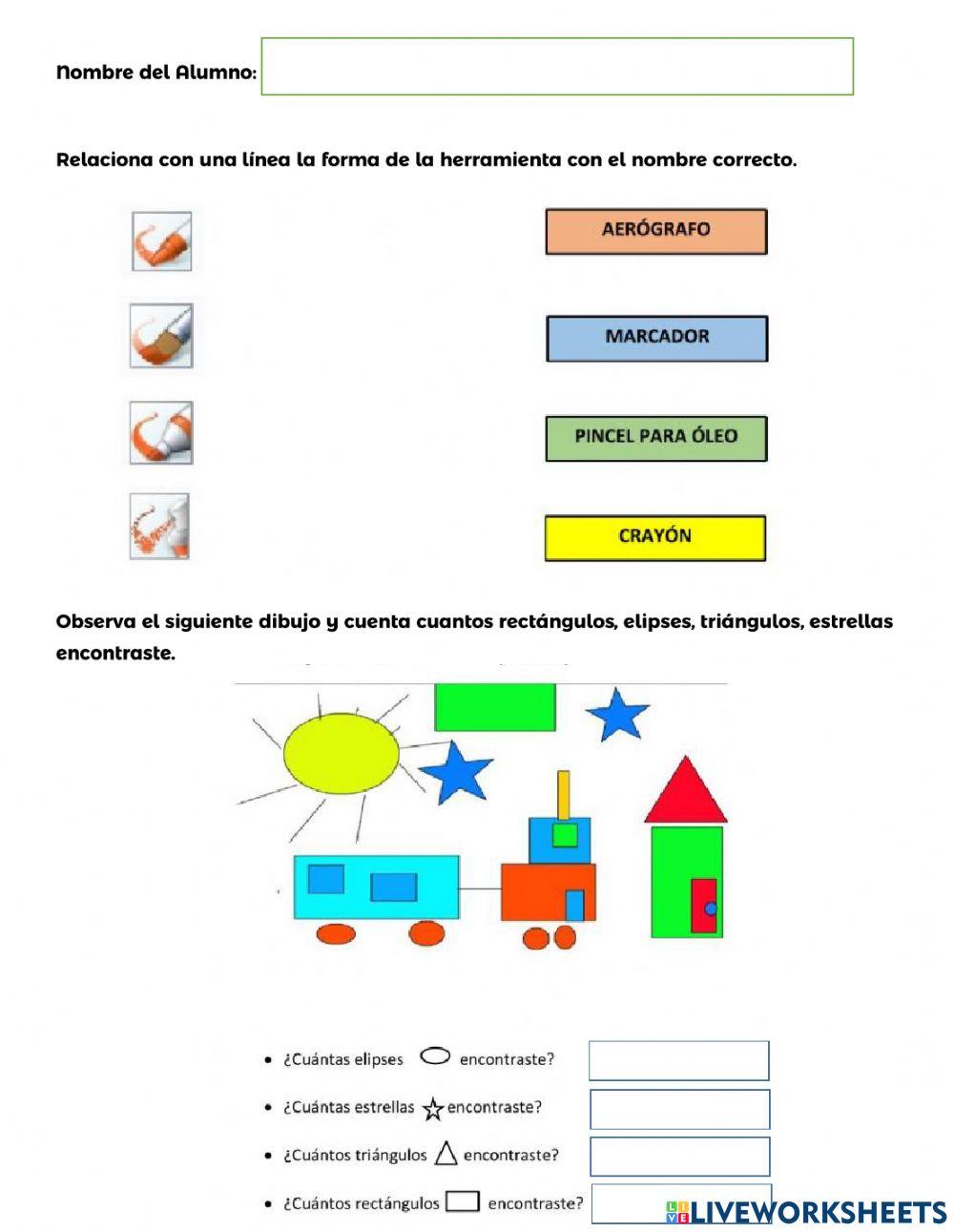 Elementos Paint worksheet