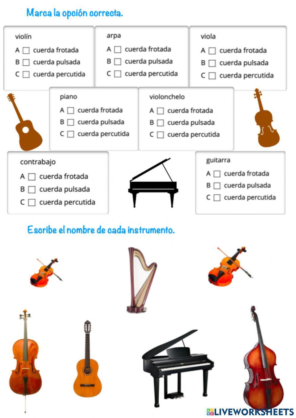 Instrumentos de cuerda interactive exercise for 4º Primaria | Live  Worksheets