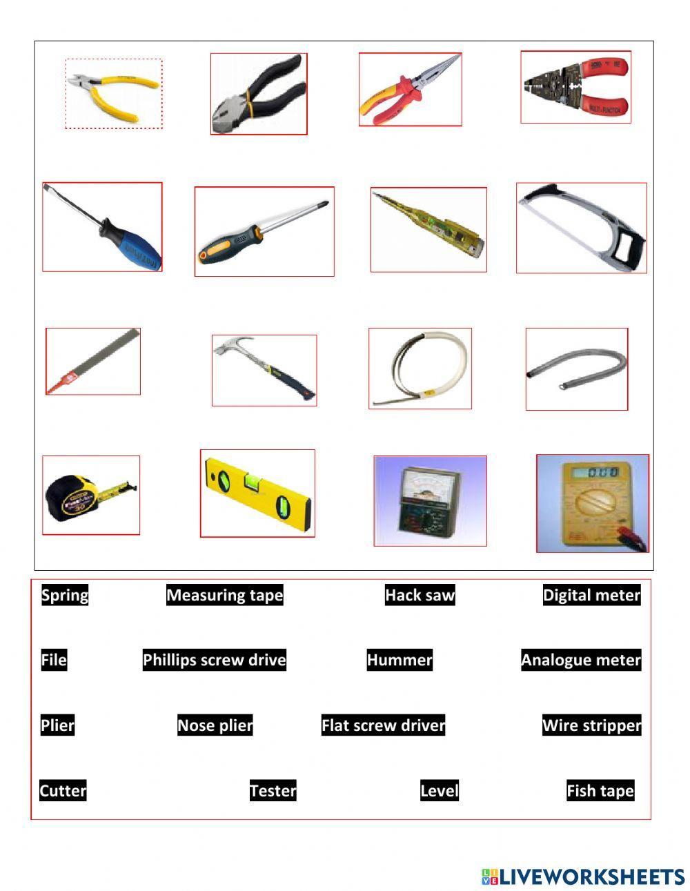 Electrical tools worksheet | Live Worksheets
