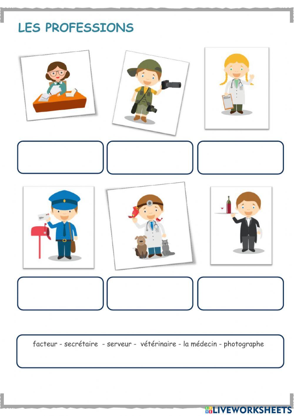 Les professions online exercise for Primaria | Live Worksheets
