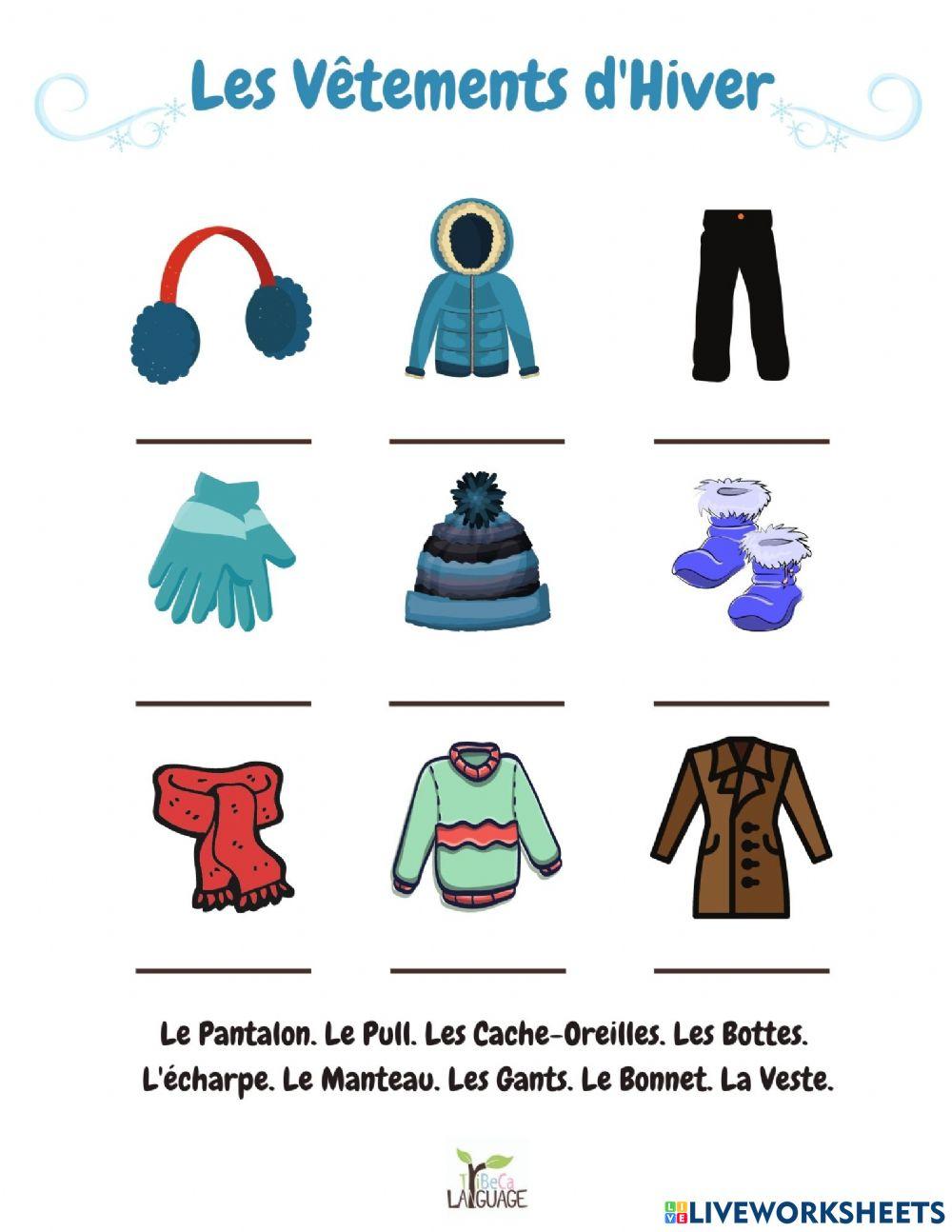 French-WinterClothes-DragDrop3 online exercise for | Live Worksheets