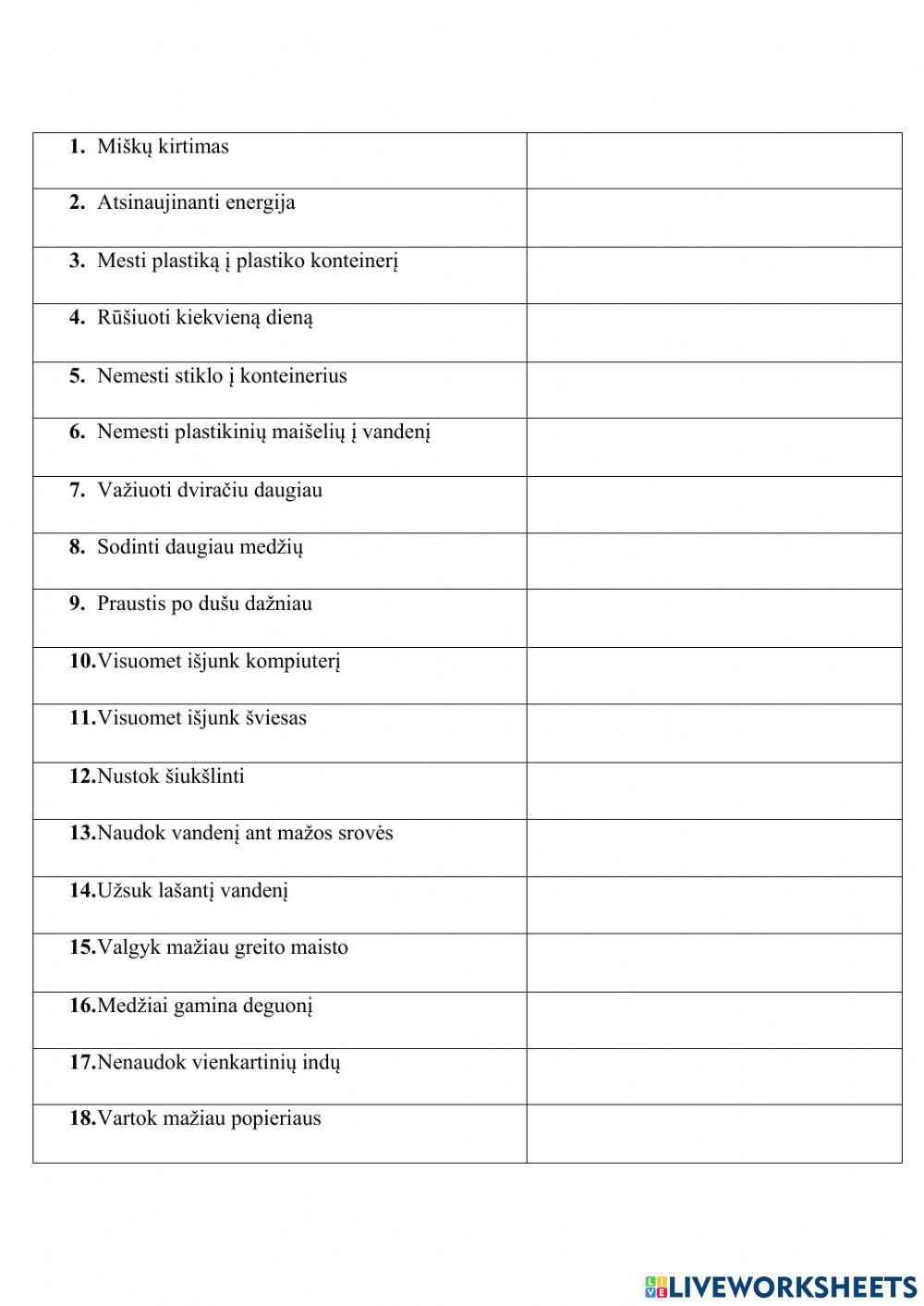 The environment vocabulary spelling self check