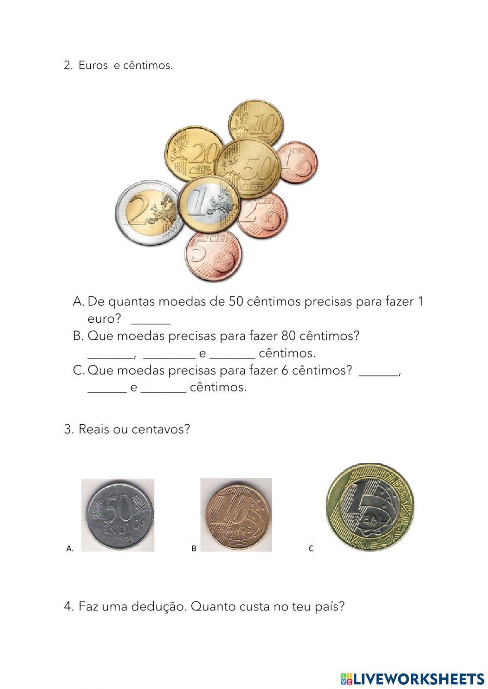 Euro e Real online exercise for | Live Worksheets